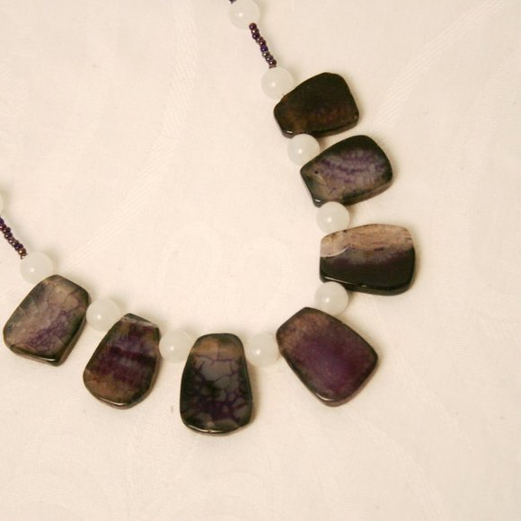 Dramatic Purple and Black Necklace - Picture 2 of 3